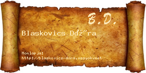 Blaskovics Dóra névjegykártya
