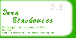 dora blaskovics business card
